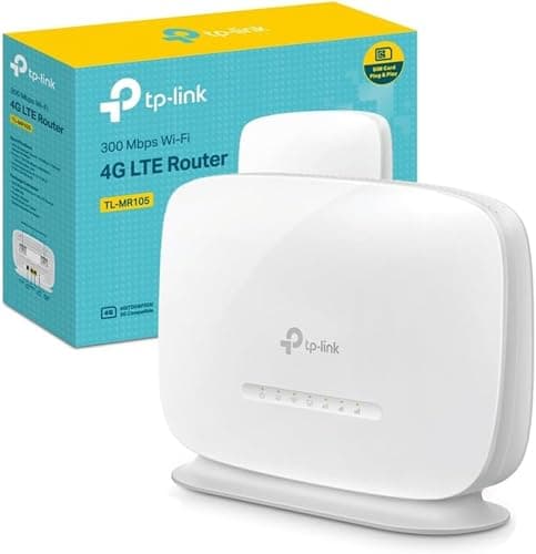 TP-Link TL-MR105 Routeur 4G LTE WiFi N300Mbps, 4G CAT4 Vitesse Jusqu'à 150Mbps, Antennes Internes, Box 4G SIM, Modem 4G, 2 Ports Ethernet, 2 Interfaces d'Antenne SMA-F, Compatible Tout Opérateur