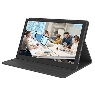 Cuqi Écran tactile capacitif IPS portable pour Raspberry Pi 4 7" 1024 x 600 avec luminosité réglable et étui en cuir pour Raspberry Pi 4B/3B+/ordinateur portable/appareil Win OS