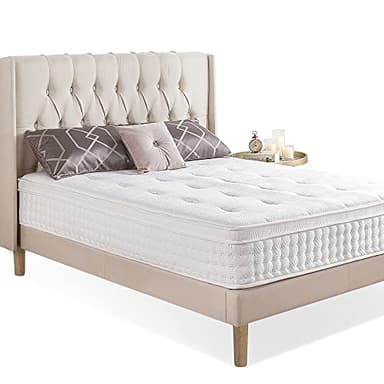 Zinus Matelas 160x200 cm - Hauteur du matelas 30cm - Matelas ferme en mousse à mémoire de forme et ressorts ensachés - Matelas hybride, Blanc
