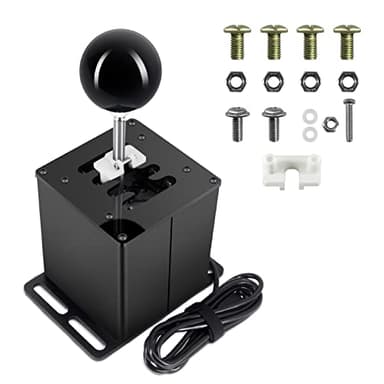 PALUMMA Manette de vitesse USB pour jeu de course, simulateur USB 6/7+R Racing Games H Gear Shifter pour Logitech G29/G27/G25/G920 Thrustmaster T300RS/GT volant (7 + R (noir))