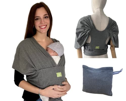 CORACORPS-Echarpe de portage bebe-sans nœud-sling bébé-kangourou-physiologique-ajustable-écharpe de portage facile à porter-cadeau naissance - nouveau né-à 15kg