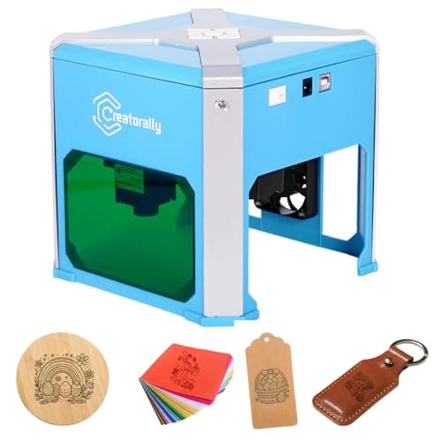 Creatorally K6 Mini Graveur Laser, Aucune Installation Requise, Machine à Graver sur Table 3000mW, Facile Portable Pour les Débutants à Domicile, Avec Protéger l'Objectif, Boîte D'échappement