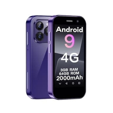 ZOKOE XS14Pro Mini Kids Smartphone Ecran 3 Pouces 2000 mAh 3GB RAM 64GB ROM 2.0+5.0MP Face Unlock 4G No Contract Phone（Violet）