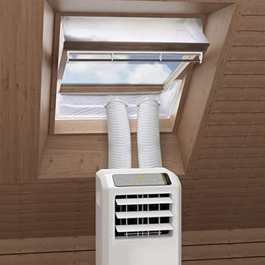 HOOMEE Tissu d’Isolation pour Fenêtre à Pivot Central avec Un Périmètre Allant Jusqu’à 540cm- pour Climatiseur Mobile et Sèche-Linge – Adapté à Toutes Les Unités Mobiles De Climatisation(2x270CM)