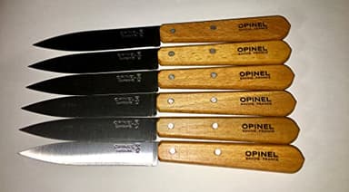 Opinel Lot de 6 Couteaux 102 Carbone Bois de hêtre