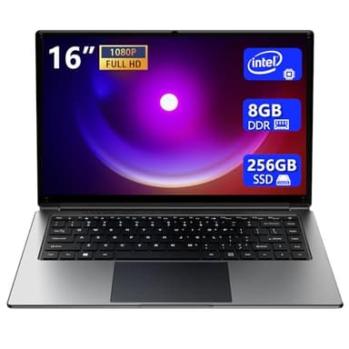 Morostron Ordinateur Portable de 16 Pouces 8Go DDR et 256 Go SSD Extensible à 1 to Processeur quadricœur Pentium atteignant jusqu'à 2,64 Hz Batterie de 9000 mAh WiFi à Double Bande