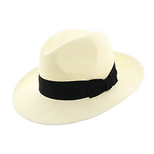 votrechapeau - Panama - Paille Brisa - Chapeau Fedora - Bord relevé - Tour de tête 59
