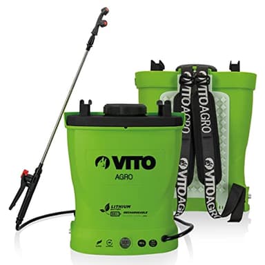VITO - Pulvérisateur à batterie Lithium 12V/8AH 16L 6 bars Poids léger Chargeur inclus Végetaux jardin toitures