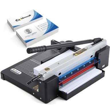 CGOLDENWALL Guillotine Coupe Papier A4/320mm Massicot de Capacité de 400 Feuilles/4cm, Construction Solide en Acier, avec Positionnement de la Ligne Rouge, pour Bureau, Photocopie, Lmprimerie (Noir)