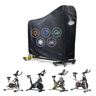 Housse de vélo stationnaire imperméable d'extérieur avec grille d'aération, bande imperméable, 4 boucles coupe-vent, grande housse pour vélo Peloton Bike+ et Schwinn