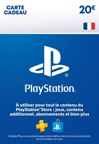 Sony PlayStation Store, Carte Cadeau PSN, Valeur 20 EUR, Compte Français, Code de Téléchargement (PS5/PS4/PS3/PS Vita)