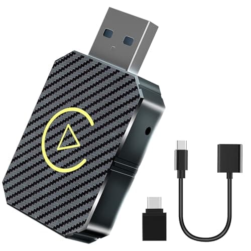 Momowin Adaptateur Carplay sans Fil, Adaptateur Carplay Connecté Bluetooth, BoîTe 2 en 1 pour Carplay sans Fil et Android Auto pour Iphone et Android (Noir)