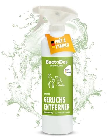 BactoDes - Animal Ready Absorbeur d'odeur 1l prêt à l'emploi - Nettoyant enzymatique Puissant Urine & odeurs d'animaux - Spray desodorisant Maison Efficace avec Effet microbien Bio