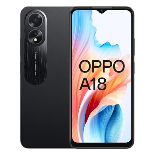 OPPO Smartphone A18 Dual-SIM, Appareil Photo, écran 6.56", LCD 90 HZ, 5000 mAh, 4 Go de RAM (+ 4 RAM Extension Possible) + 128 Go ROM (Extension jusqu'à 1 to), Note IP
