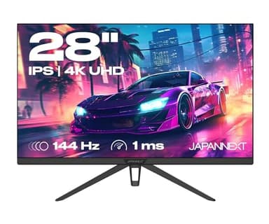 JAPANNEXT Ecran PC Gamer 28" IPS 4K UHD (3840x2160) 144hz 1ms | HDR | Hauteur & Inclinaison réglable (HSP) Haut-parleurs intégrés | Flicker-Free G-Sync/FreeSync | Garantie 2 Ans | JN-280IPS144UHDR