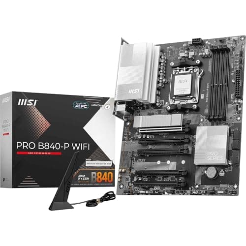 MSI Pro B840-P WiFi Carte mère ATX - pour processeurs AMD Ryzen 9000/8000 / 7000, AM5 - DDR5 Memory Boost (8000+ MT/s OC), PCIe 4.0 x16, M.2 Gen4, Wi-FI 7, 2.5G LAN