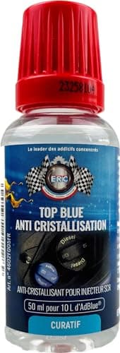 ERC – [Top Blue Anti Cristallisation] | Additif | Évite la formation de cristaux dans le circuit SCR | Réduction des émissions d’oxyde d’azote | Optimise le débit d’AdBlue | 50ml (50ml)