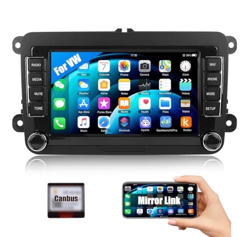 CAMECHO 1+32G Android 13 Autoradio avec Navi pour VW Golf 5 Polo Skoda, 7 Pouces Écran avec GPS/WiFi/Bluetooth/USB/FM/RDS/EQ/Commande au Volant