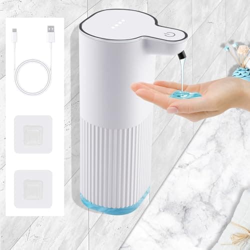 Beihre Distributeur de Savon Automatique, 360ml Liquide Distributeur Savon Mural Automatique USB Rechargeable IPX5 Étanche pour Cuisine, Salle de Bain Ecole, Hôtel