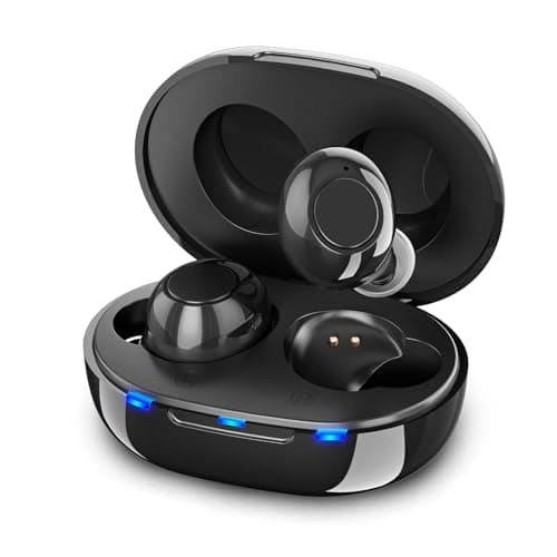 JINGHAO Amplificateur De Son Rechargeable Amplificateur de son auditif Invisible Avec Portable Boîtier De Chargement, lot de 2 (noir)