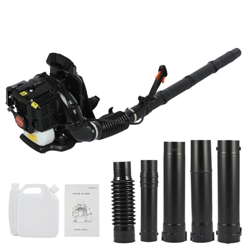 Souffleur de Feuilles à Dos Essence 52CC, Souffleur de Jardin Thermique avec Conception Ergonomique et Bretelles Rembourrées, Souffleur de Neige et Débris pour Terrasse, Allées (Noir)