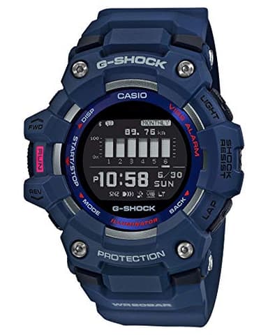 Casio GBD100-2 G Squad Montre Bluetooth pour homme avec alarme, chronographe, entraînement de fitness G Shock 4549526268267, bleu
