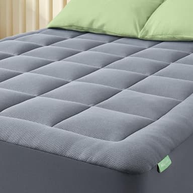Surmatelas en Bambou Niagara 160 x 200 cm, Respirant, rafraîchissant sur Matelas 2 Personnes 160x200 avec Poches Profondes pour Matelas 20-50 cm, Gris Foncé