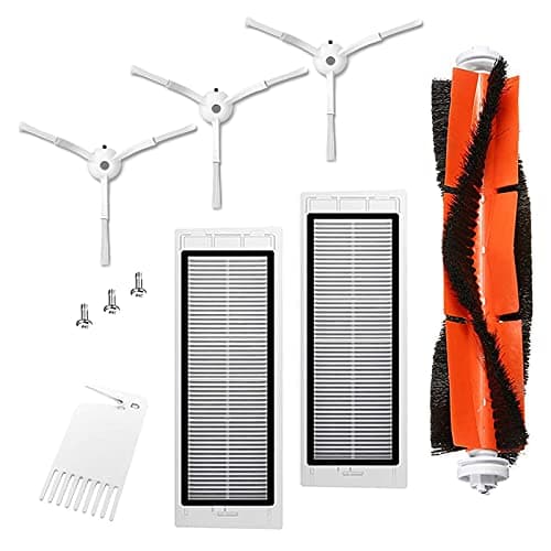 APZOVO Pièces de Rechange pour Xiaomi Roborock S50 /S51 /S55 /S5 Max /S6 /S60 /S65, Kit d'accessoires pour Roborock S5 Max, 1 Brosse Principale, 2 Hepa Filtre, 3 Brosses Latérale