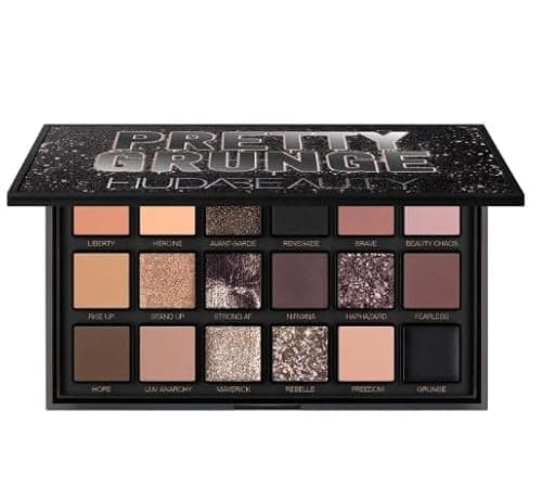 HUDA BEAUTY Original | PRETTY GRUNGE - Palette de 18 fards à paupières | Creamy Obsessions | Palette de fards à paupières | 16,8 g / 0,59 oz | by Bella | Édition limitée