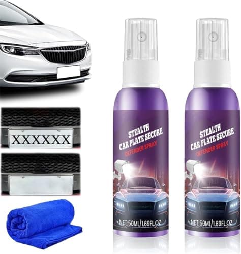 Invisible License Plate Spray,Car License Plate Invisible Spray, High Visibility Night Use Invisible License Plate Protector Sprayer,Easy Application Transparent Finish For Safe Driving (2 Pcs)