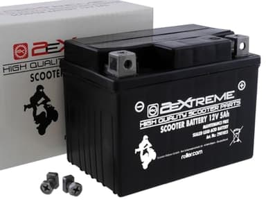 2EXTREME Batterie 12V 5Ah SLA4L-BS, batterie scellée sans entretien et préchargée pour scooter compatible pour PIAGGIO NRG, Sfera, TPH, ZIP, VESPA ET2 ET4, DERBI Boulevard 50ccm