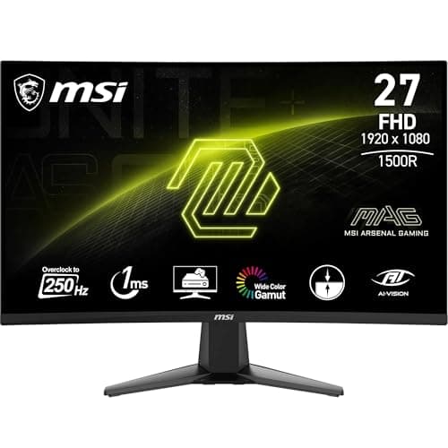 MSI MAG 27C6X écran Gaming incurvé FHD de 27" - Dalle VA 1920 x 1080 1500R, 250 Hz (OC) / 1ms, Adaptive-Sync - DP 1.2a, HDMI CEC