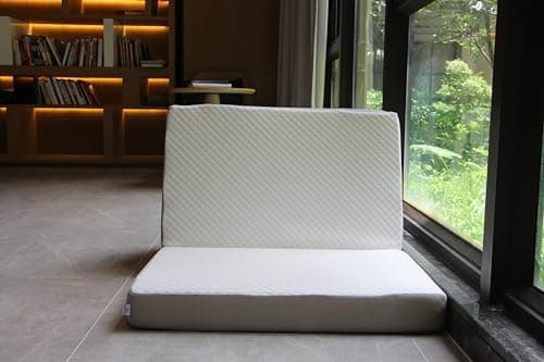 FINTHOMING Matelas Pliable 120x195cm, Matelas d'invité Pliant en 4 Parties, Mousse Haute densité de 10 cm d'épaisseur, Adultes Camping Matelas Pliant Matelas Voyage, Économie d'espace, Lavable