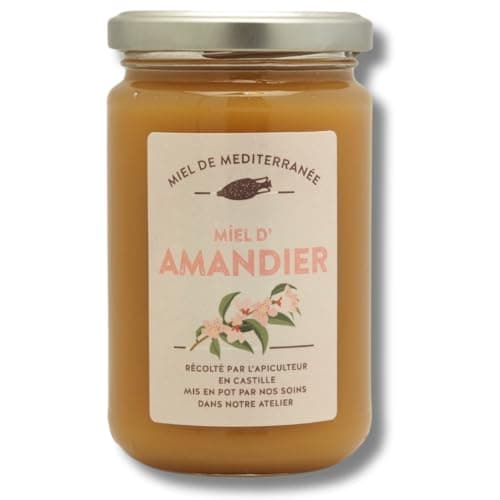 Les Ruchers du Luberon - Miel d'Amandier 400g - 100% Naturel - Saveur Riche et Florale - Non Filtré - Non Pasteurisé