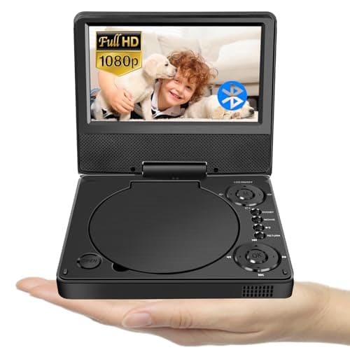 YOOHOO Lecteur DVD portable Bluetooth 9,5" avec écran HD 7,5" pour enfants, pour les déplacements, TV pour appuie-tête, toutes les régions gratuites, lecture de tous les formats MKV/MP4/WAV/AVI/MP3/CD