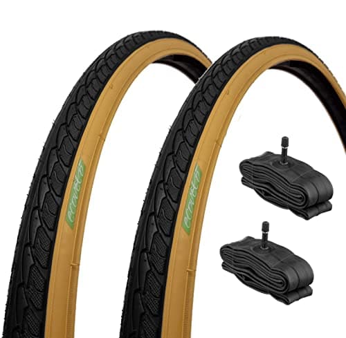 ECOVELO Lot de 2 pneus Noirs Para 700 x 35 C + Chambres américaines Adulte Unisexe, 28