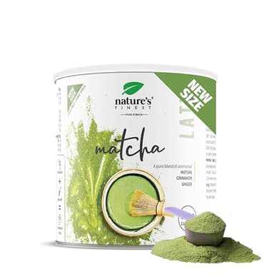 Nature's Finest Matcha Chai Latte Bio 125 g - Alternative Naturelle au Café - Avec Gingembre & Cannelle - Boisson Végane Gourmande & Énergisante - Sans Caféine Ajoutée