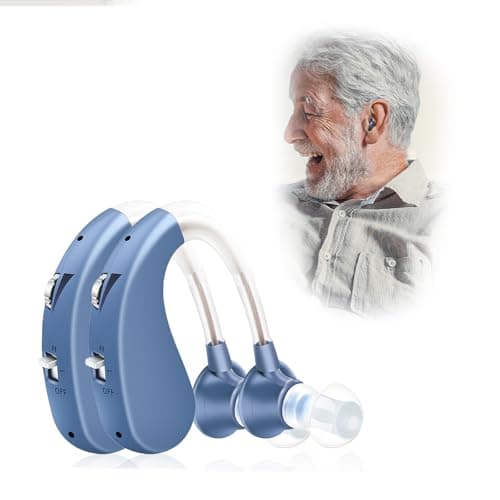 Britzgo Appareil rechargeable, conception derrière l'oreille, 7g，40 heures d'autonomie, suppression du bruit, livret d'instructions en français inclus (1204-bleu-double)