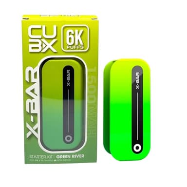 X-BAR CUB-X 1500mAh Batterie, Pod non inclus -sans nicotine ni tabac, ne contient pas de sticks, de cartouches préremplies ou de recharges (Green River)