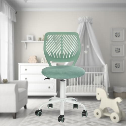 FurnitureR Chaise de Bureau Polyvalente pour Enfants, Chaise de Travail sans Accoudoirs à Hauteur Réglable, Chaise d'Étude Pivotante Colorée pour L'école et Le Bureau à Domicile, Morandi Aqua