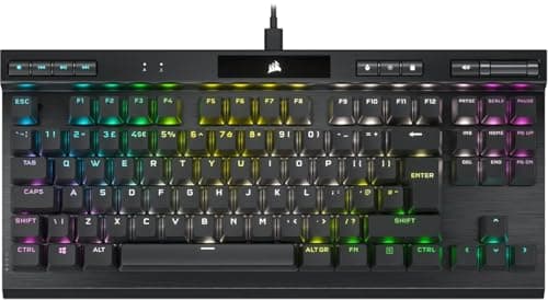 Corsair K70 RGB TKL Champion Series Clavier de Jeu Filaire Optique et mécanique sans clé - Commutateurs linéaires OPX - Touches PBT Double-Shot - Compatible iCUE - QWERTY UK - Noir