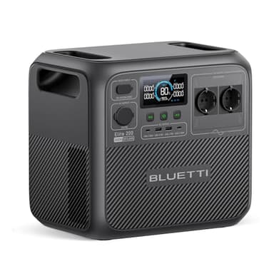 BLUETTI Elite 200 V2 Station Électrique Portable (2025 Nouveauté), Batterie LFP de 2073,6Wh avec 2 Prises CA 2600W (3900W Power Lifting), Durée de Vie de 17 Ans, Générateur Solaire pour Camping