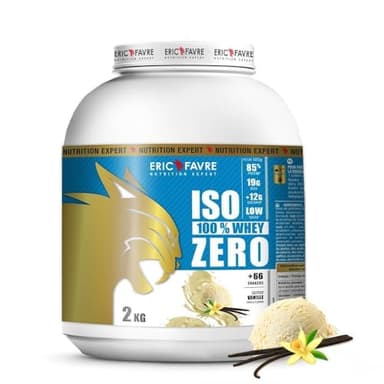 ISO WHEY ZERO 100% Pure Protéine - Pure Whey Protéine Isolate Savoureuse Pour Prise de Masse Musculaire - Assimilable Rapidement - 2 kg - Laboratoire Français Eric Favre (Vanille)