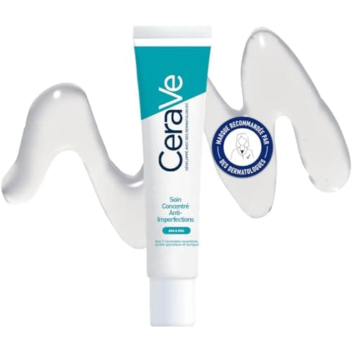CeraVe - Soin Concentré Anti-Imperfection - Réduit les Imperfections, Resserre les Pores Dilatés - AHA-BHA + Acide Hyaluronique + 3 Céramides - Peau à Tendance Acnéique - 40 ml