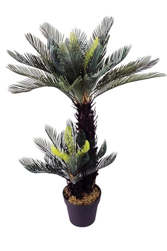 Cycas Palmier artificiel 100 cm avec 41 fronces de palmier en pot Plante artificielle comme vrai