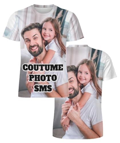 COOZEBRA Tee Shirt Personnalisable - T-Shirt personnalisé Unique avec Photo ou Texte, Tshirt personnalisé pour Hommes et Femmes