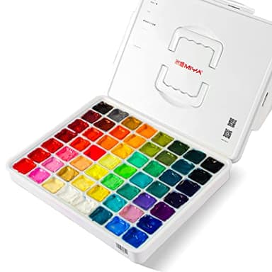 HIMI de peinture gouache 56 couleurs x 30 ml avec étui de transport portable, design unique en forme de tasse gelée, non toxique – pour les débutants, les étudiants, les artistes