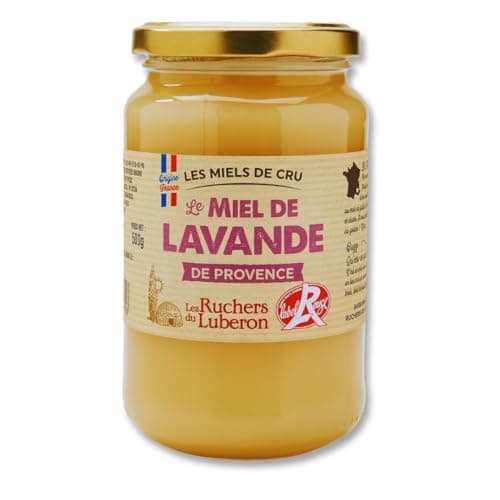 Les Ruchers du Luberon - Miel Lavande IGP / Label Rouge 500 g - Miel de Cru Francais - Naturel - Non Filtré - Naturellement Cristallisé