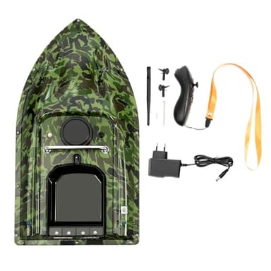 chennnls Bateau appât télécommandé de 500 m, charge de 1,5 kg, vitesse maximale 5,4 km/h, avec lumière LED, appât de pêche, pour la pêche de nuit, la carpe, la pêche à la carpe, la pêche à la carpe,