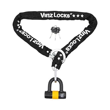 VINZ Kungur Antivol Scooter | Cadenas de chaîne ø10mm | Certification Art 3 |pour Moto, cyclomoteur, vélo électrique | Verrouillage de chaîne Loop U-Lock sécurisé | 100-300 cm x (100 cm)